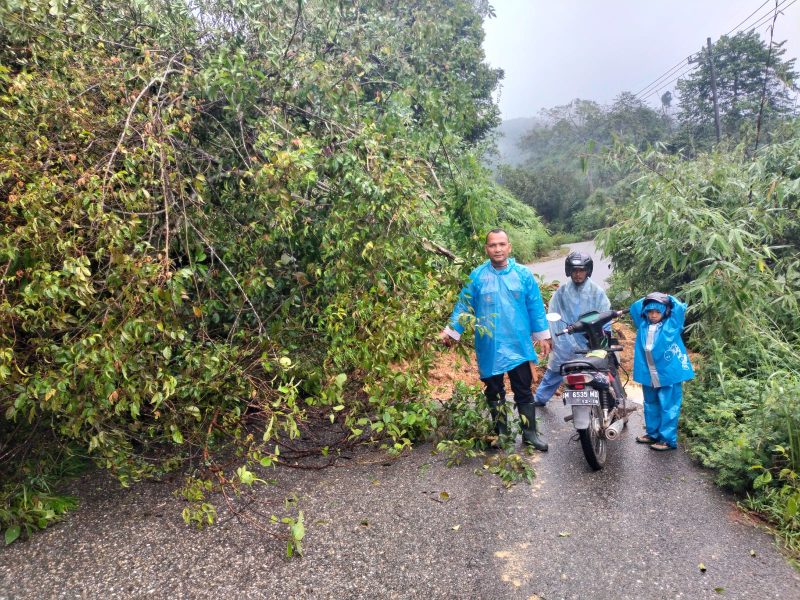Longsor di Jalan Lintas Ujung Batu Lumpuhkan Akses, Kapolsek Rokan IV Koto Bergerak Cepat