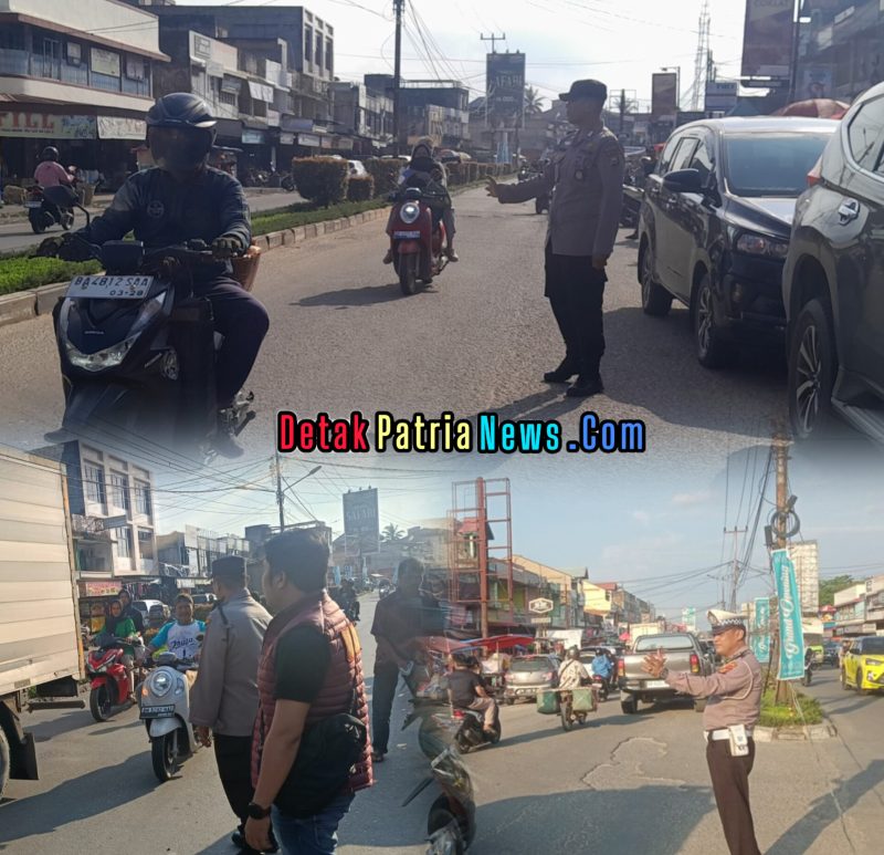 Polsek Ujung Batu Lakukan Pengamanan dan Pengaturan Lalu Lintas di Pasar Ramadhan