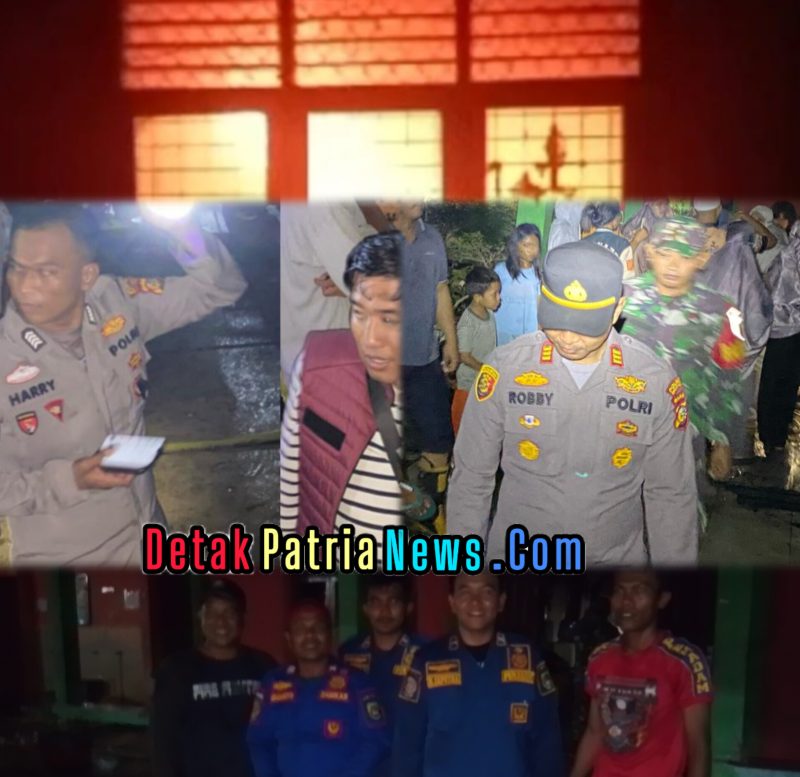 Gedung Workshop SMKN 1 Ujung Batu Terbakar, Damkar Pos Ujungbatu Dengan Cepat padamkan Api