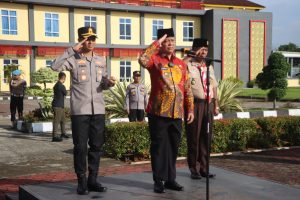 Wabup Syafaruddin Poti Pimpin Apel Pelepasan Kontingen Jambore Karhutla Rohul 2025