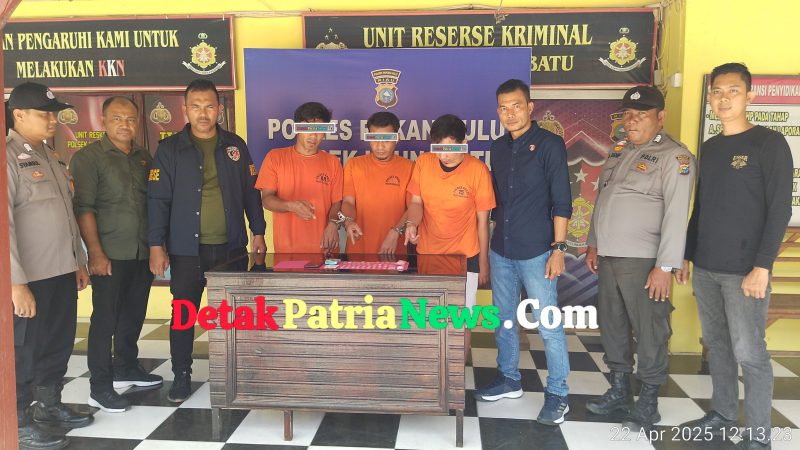 Polsek Ujung Batu Ungkap Kasus Narkoba di Jalan Yahardeka, Tiga Tersangka Diamankan
