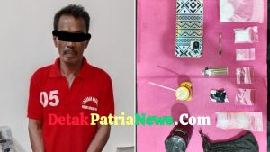 Seorang Pria Di Desa Rokan Koto Ruang Ditangkap SatResNarkoba Polres Rokan hulu di Kebun Kelapa Sawit