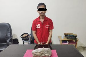 Satresnarkoba Polres Rohul Amankan Tersangka Pembawa 277 Gram Daun Ganja Kering