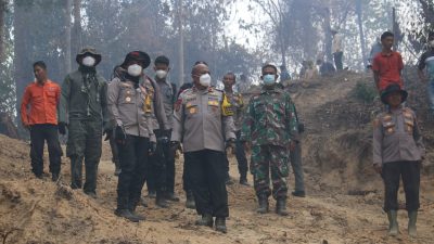 Wakapolda Riau Brigjen Pol Adrianto Pimpin Langsung Pemadaman Karhutla di Rokan Hulu