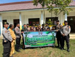 Sat Samapta Polres Rohul Laksanakan Sosialisasi Green Policing dan Tanam Bibit Pohon di SMPN 3 Rambah