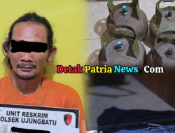 Si Gondrong Ditangkap Polsek Ujungbatu Diduga Mencuri Tabung Gas Dan TV