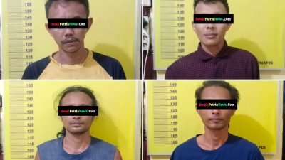 Polsek Kunto Darussalam Tangkap 4 Pelaku Pencurian Buah Sawit di PT Ekadura
