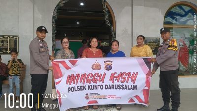 Polsek Kunto Darussalam Gelar Minggu Kasih di Gereja HKBP Sei Intan untuk Pererat Silaturahmi dan Jaga Kamtibmas