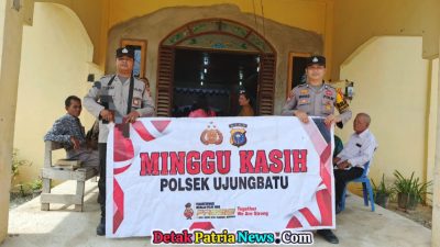 Polsek Ujung Batu Gelar Patroli Minggu Kasih, Pastikan Ibadah Jemaat Berjalan Aman dan Kondusif