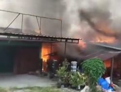 Kebakaran Hebat Hanguskan 11 Ruko di Pasar Kuok Kampar, Diduga Akibat Korsleting Listrik