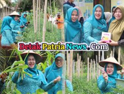 Ketua TP PKK Rohul dr. Yeni Dwi Putri Anton Tinjau Panen Raya Melon dan Posyandu Lestari di Desa Pasir Indah