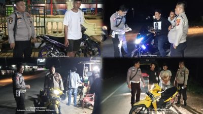 Polsek Ujungbatu Bubarkan Balap Liar, Dua Motor Diamankan