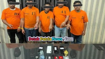 Polres Tanah Karo Tangkap 5 Pria, Sabu 8,63 Gram Disita di Kabanjahe