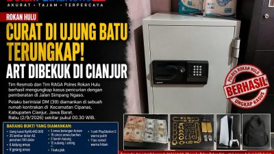 Curat Ujung Batu Terungkap, ART Dibekuk di Cianjur Bawa Emas dan Uang Puluhan Juta
