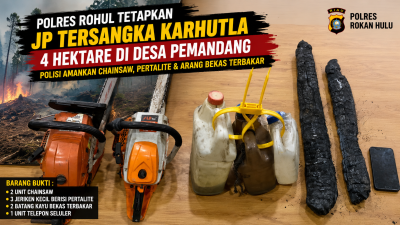 Polres Rohul Tetapkan JP Tersangka Karhutla 4 Hektare
