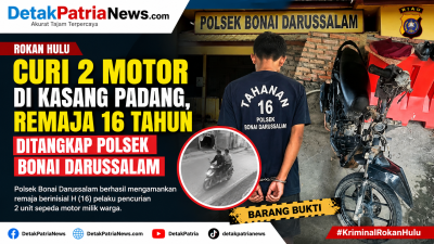 Curi 2 Motor di Kasang Padang, Remaja 16 Tahun Ditangkap Polsek Bonai Darussalam