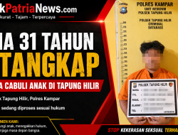 Pria 31 Tahun Ditangkap, Diduga Cabuli Anak di Tapung Hilir