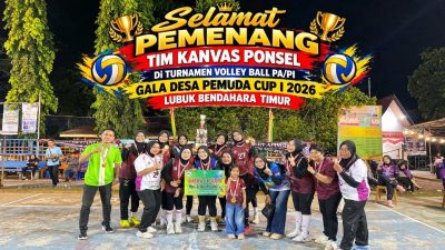 Tim Voli Putri Kanvas Ponsel Ujung Batu Juara Gala Desa CUP I 2026