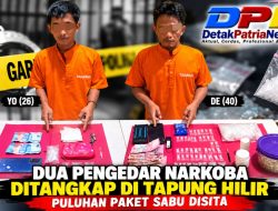 Dua Pengedar Narkoba Ditangkap di Tapung Hilir, Puluhan Paket Sabu Disita
