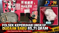 Polsek Kepenuhan Ungkap Dugaan Peredaran Sabu 85,71 Gram