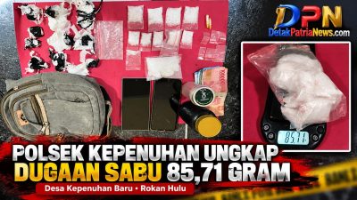 Polsek Kepenuhan Ungkap Dugaan Peredaran Sabu 85,71 Gram
