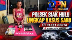 Polsek Siak Hulu Tangkap Pengedar Sabu, 18 Paket Disita