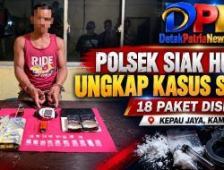 Polsek Siak Hulu Tangkap Pengedar Sabu, 18 Paket Disita