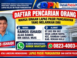Ramos Ishaidi Kabur dari Lapas Pasir Pangarayan